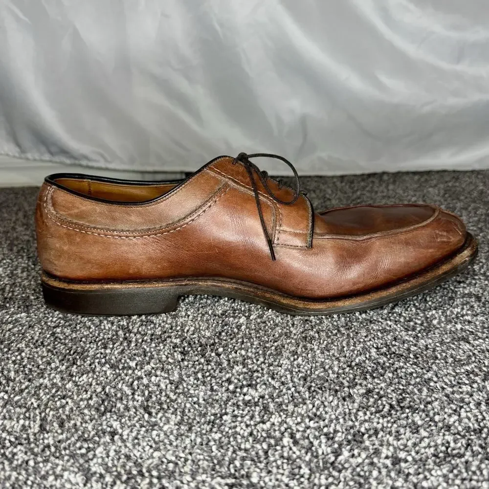 Allen Edmonds Stockbridge Brown Leather Blucher Dress Casual Shoes Mens 10.5
